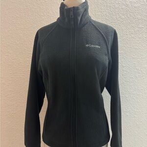 Columbia Youth Kids Fleece Jacket Charcoal Gray Full Zip‎ Pockets Size 14-16 EUC